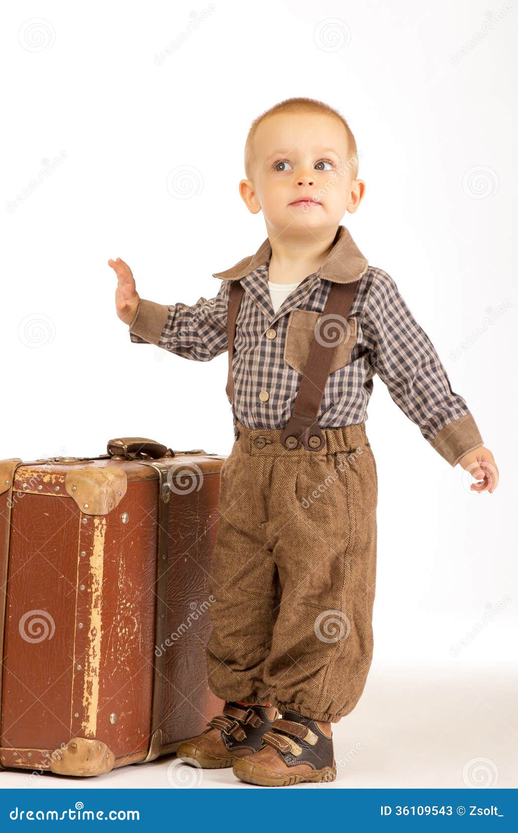 Little boy with suitcase stock image. Image of caucasian 36109543