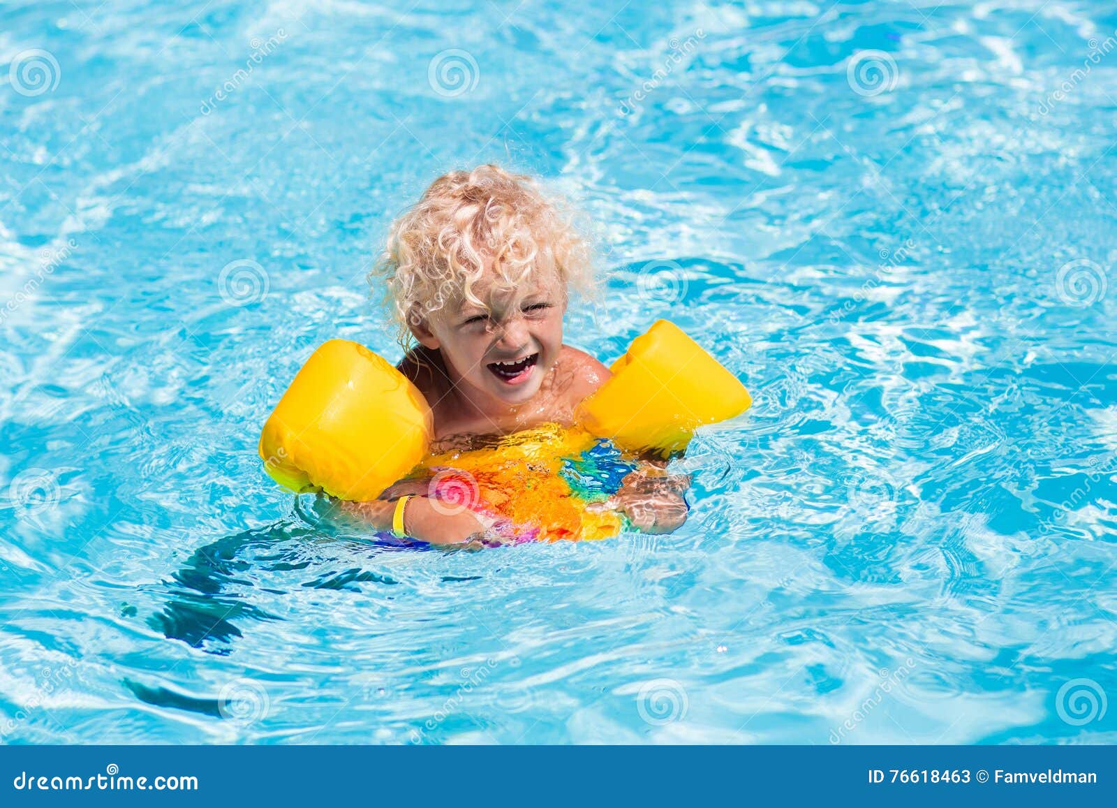 Little Boy in Swimming Pool Stock Image - Image of little, child: 76618463