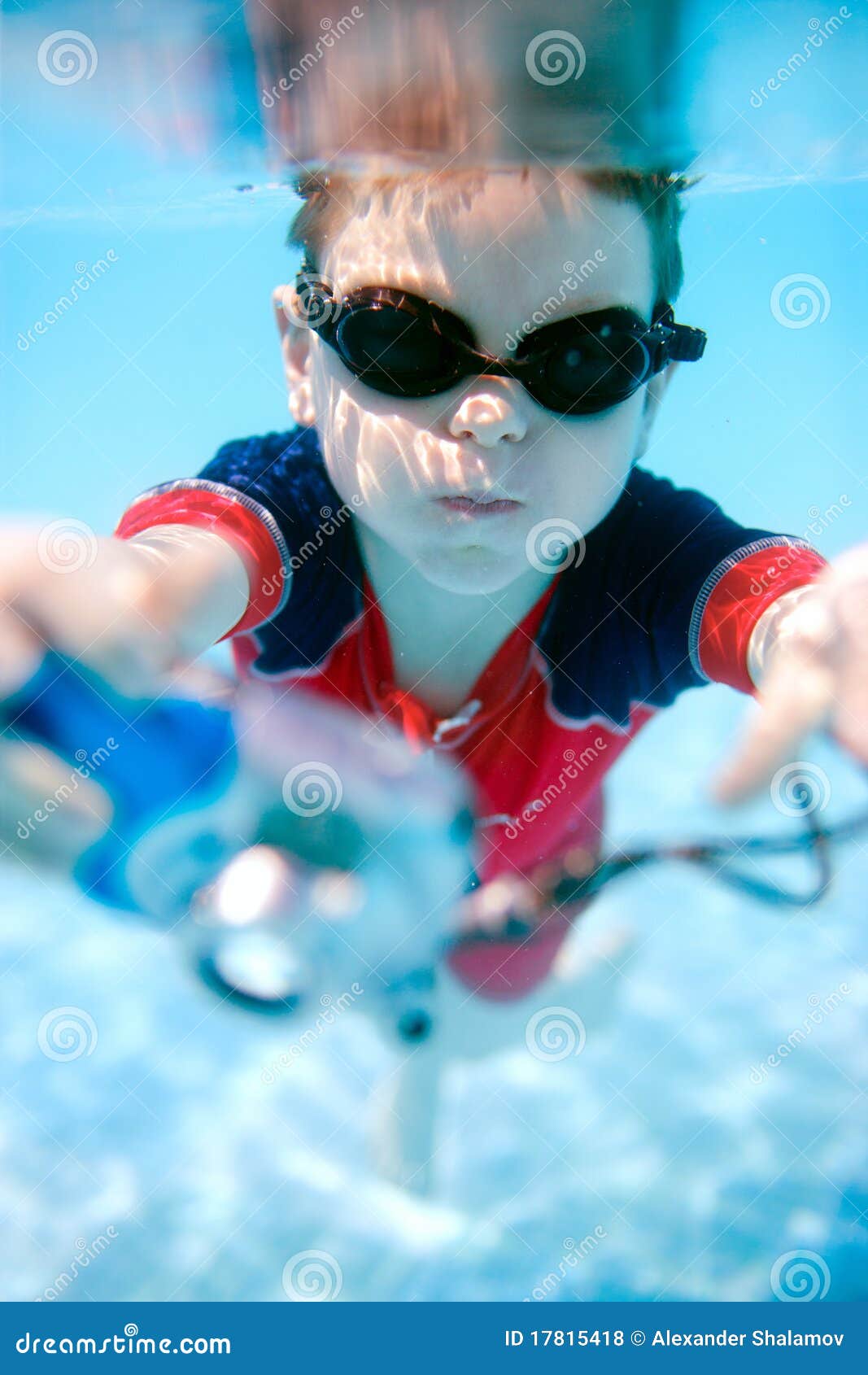 Little Boy Swimming Underwater Stock Photo Image of little, funny