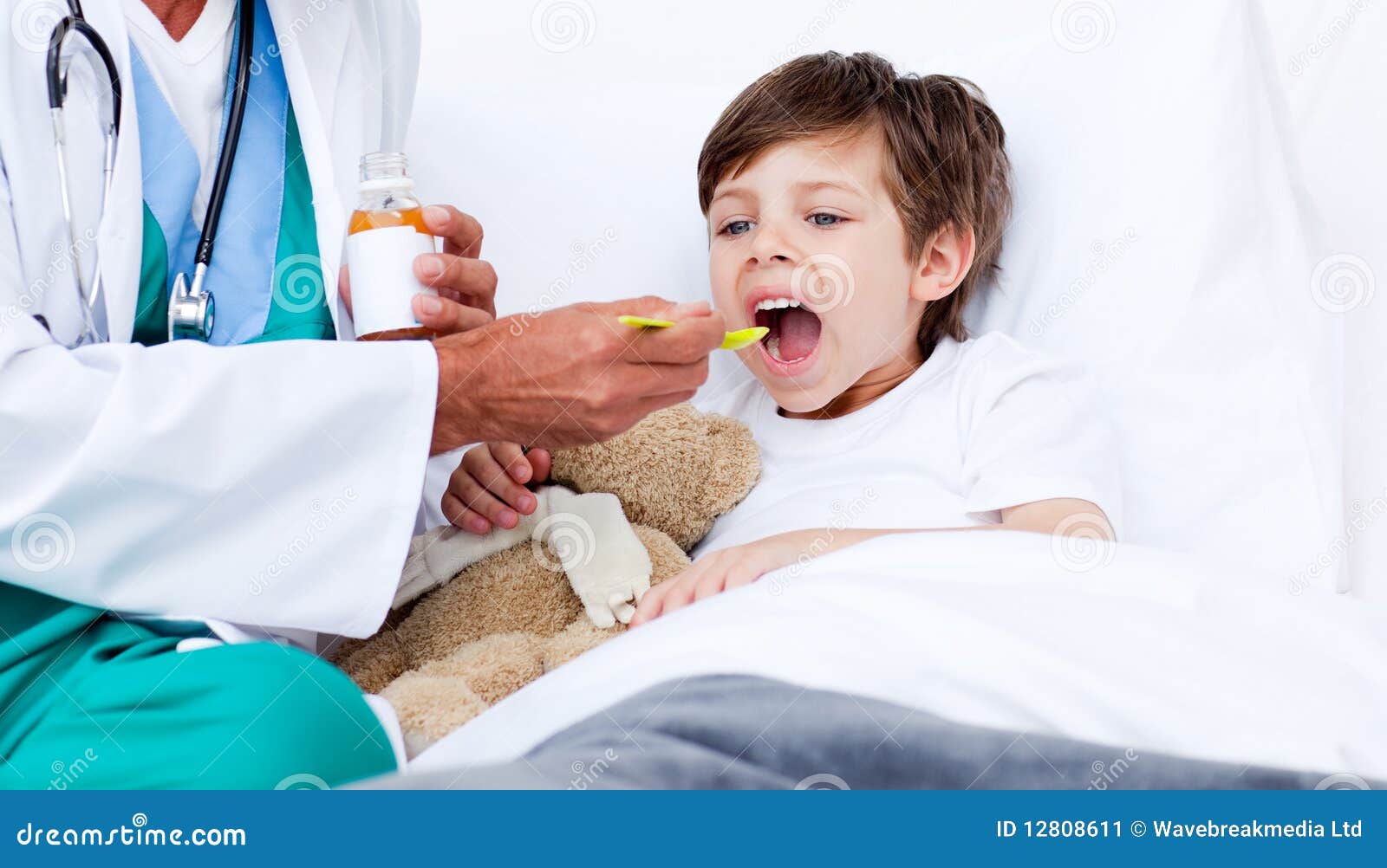 Little Boy Taking Cough Medicine Stock Image Image of child, cough