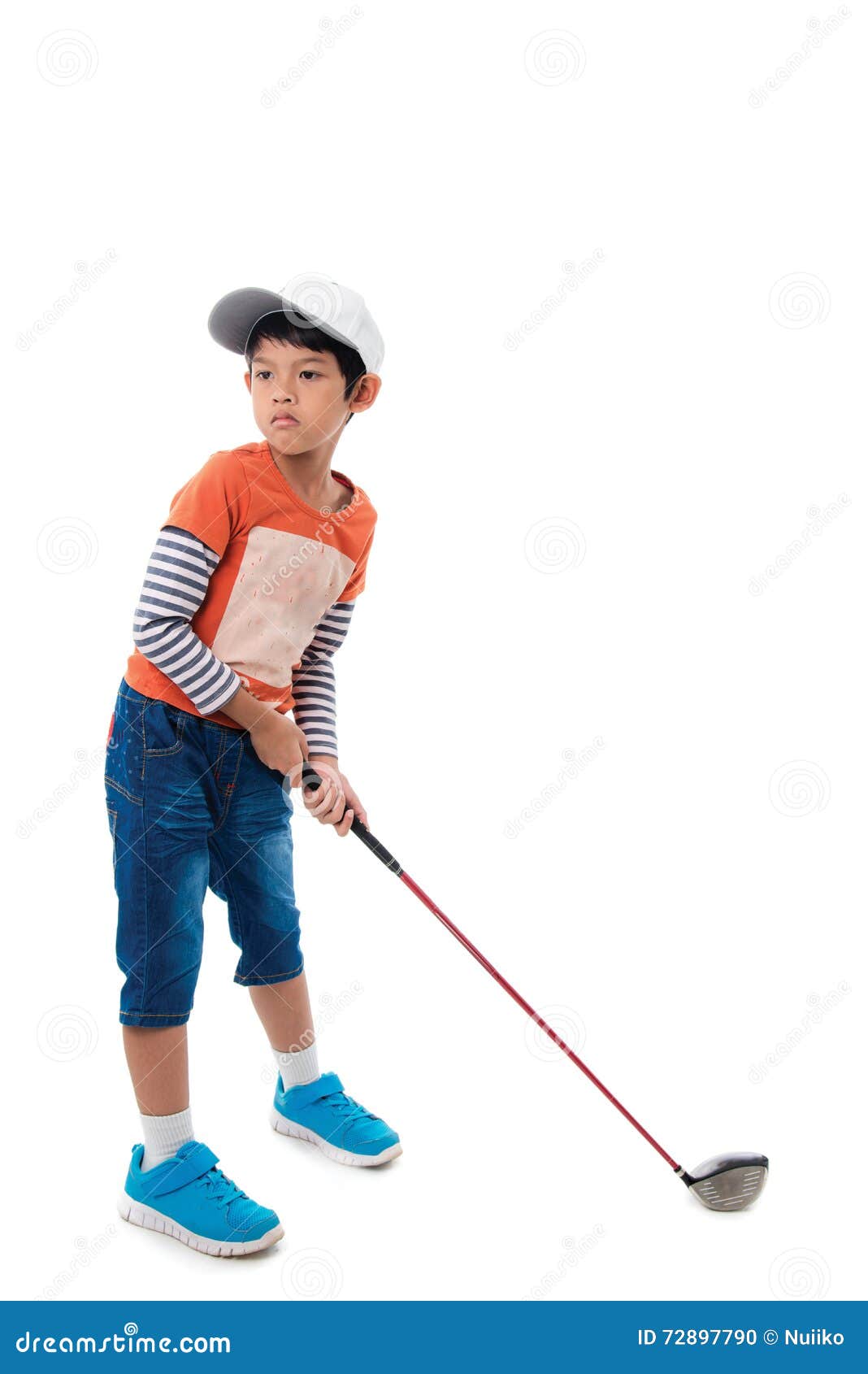 Little Boy Taking Golf Club Stock Photo Image of beautiful, brown