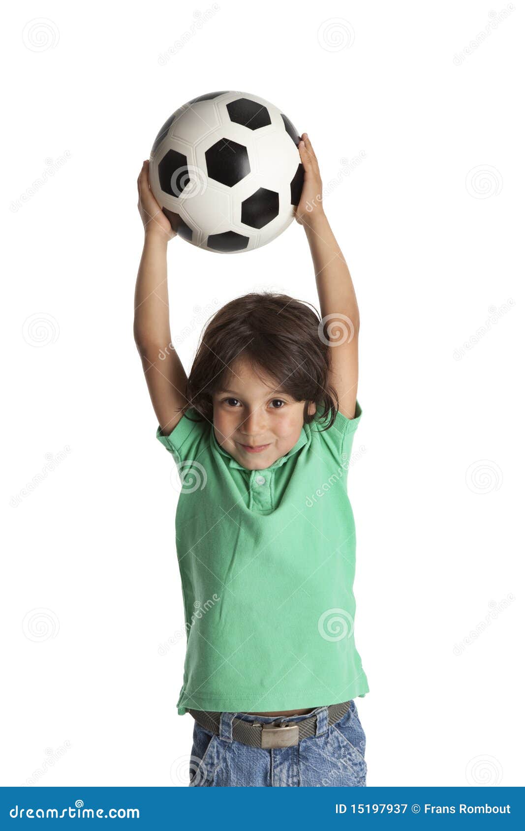 Little Boy Throwing A Soccer Ball Royalty Free Stock Photography