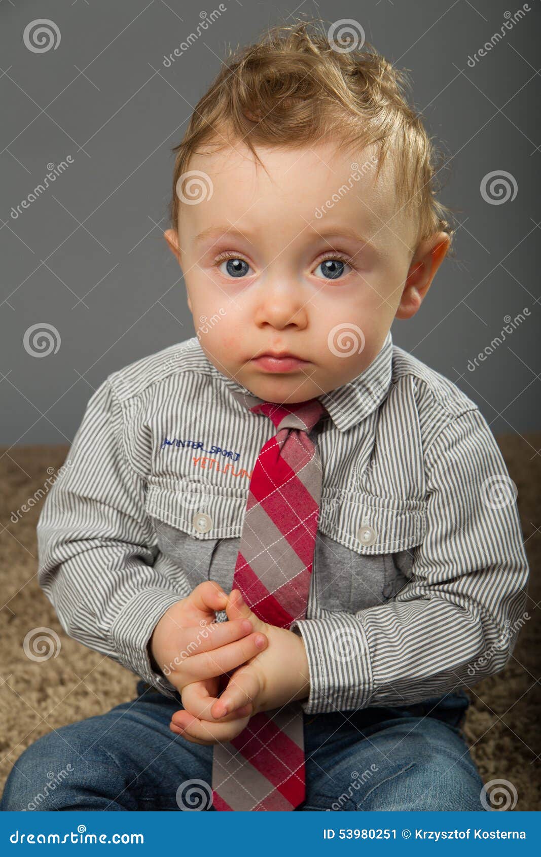 Little boy in tie stock image. Image of happiness, cute 53980251