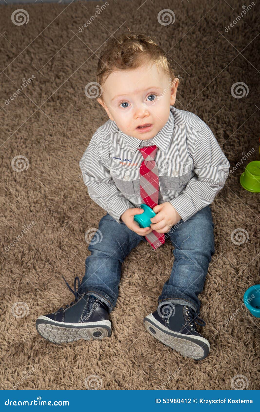 Little boy in tie stock photo. Image of parent, charming 53980412