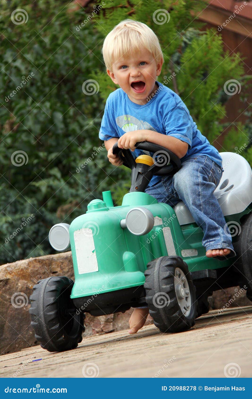 Little boy with tractor stock photo. Image of digger 20988278