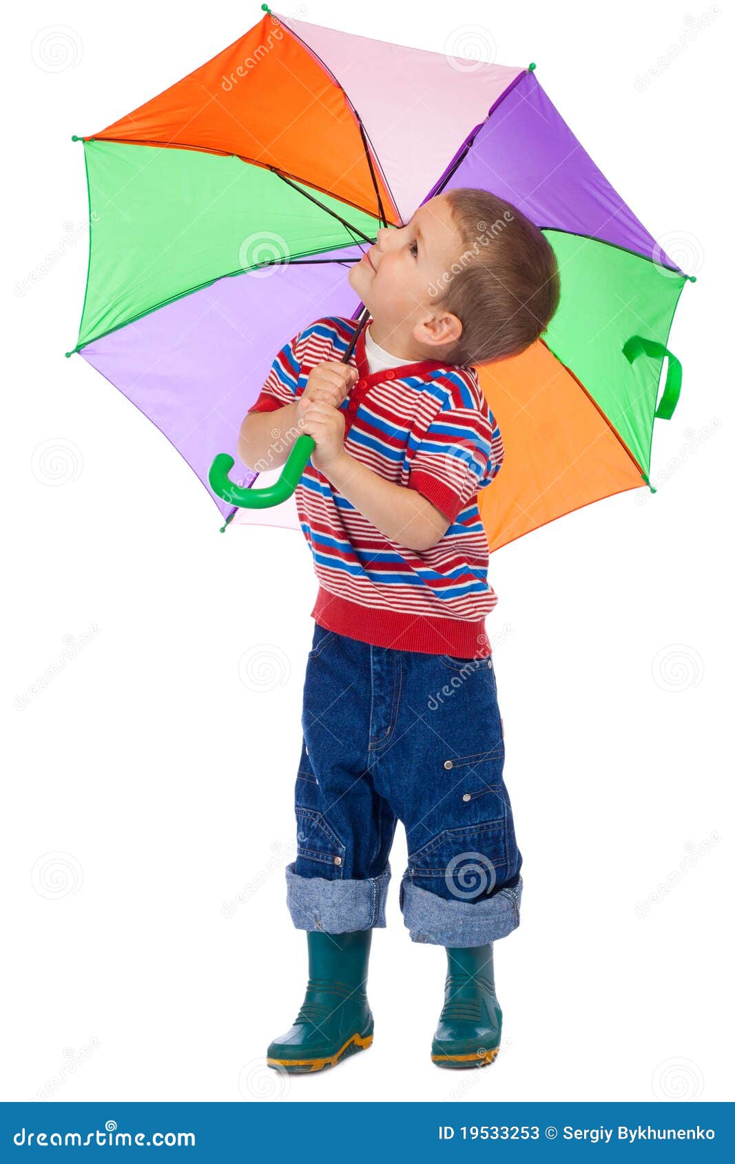 Little Boy with Umbrella, Looking Up Stock Image Image of umbrella