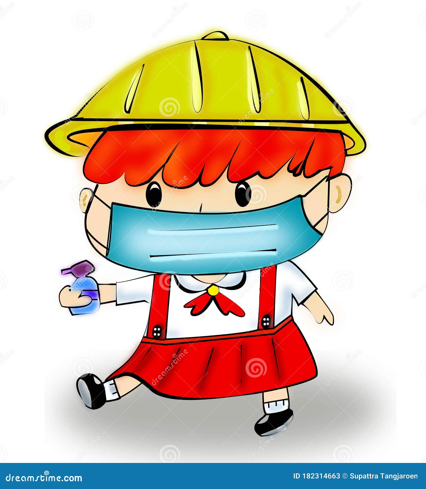 The Little Boy Wearing a Mask Stock Illustration Illustration of mask