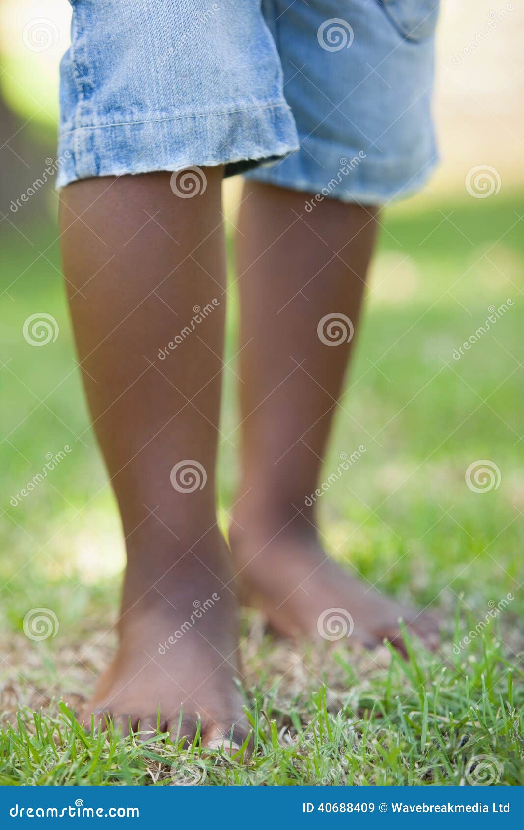 Little Boys Legs Standing on Grass Stock Image Image of environment