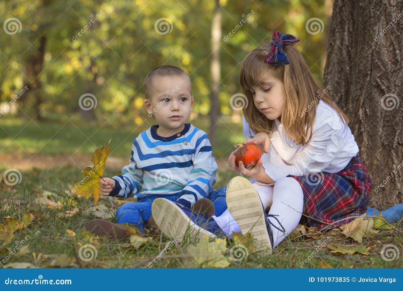 The Little Brother and Sister Love To Spend Time Together Stock ...