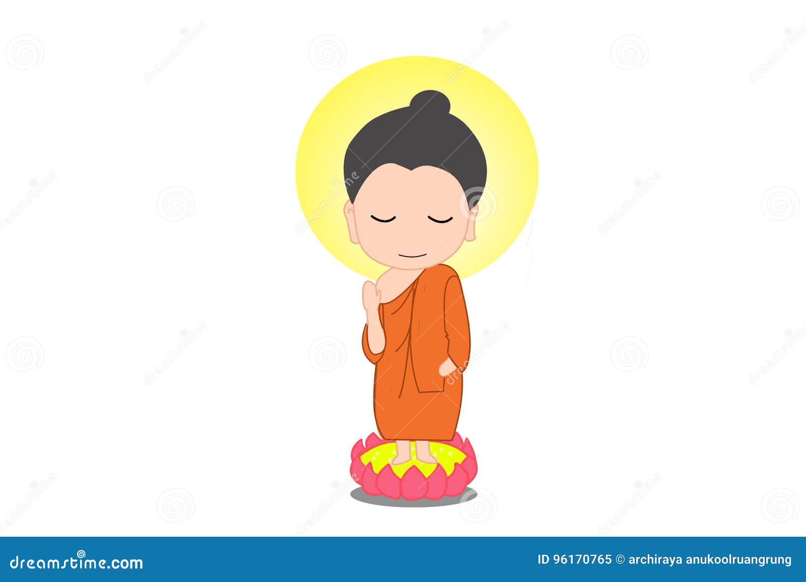 Little Buddha cartoon stock illustration. Illustration of concept ...