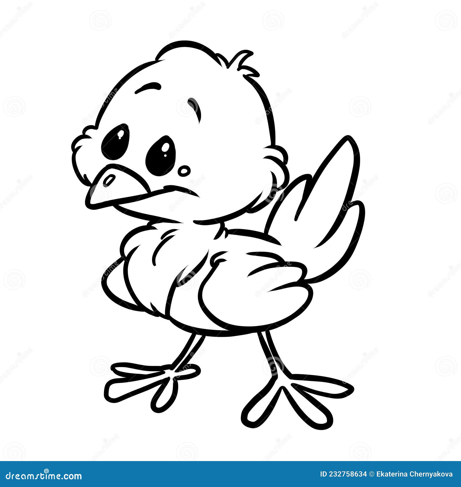 Little Canaries Character Bird Illustration Cartoon Coloring Stock ...
