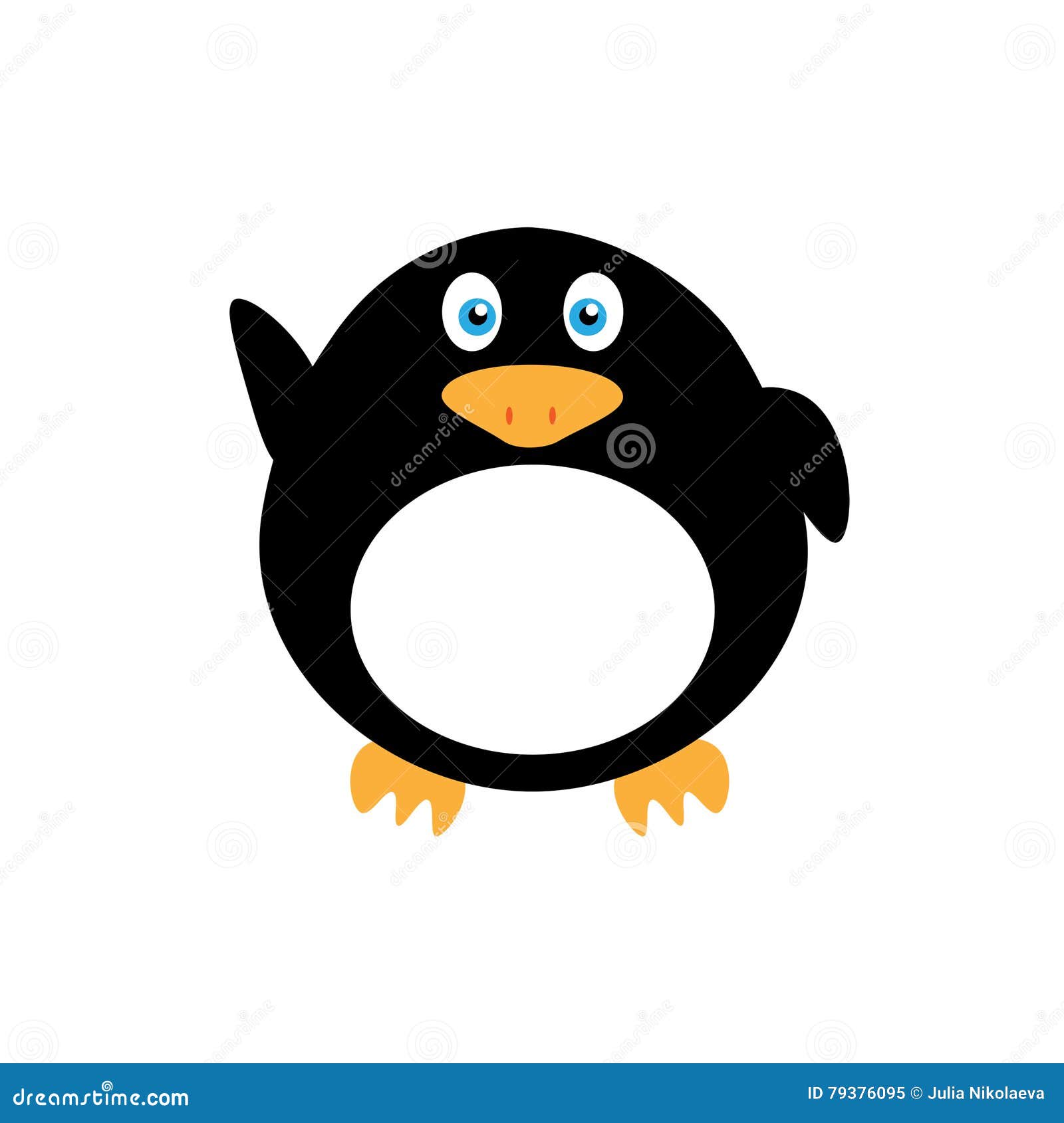 Little cartoon penguin stock vector. Illustration of white - 79376095