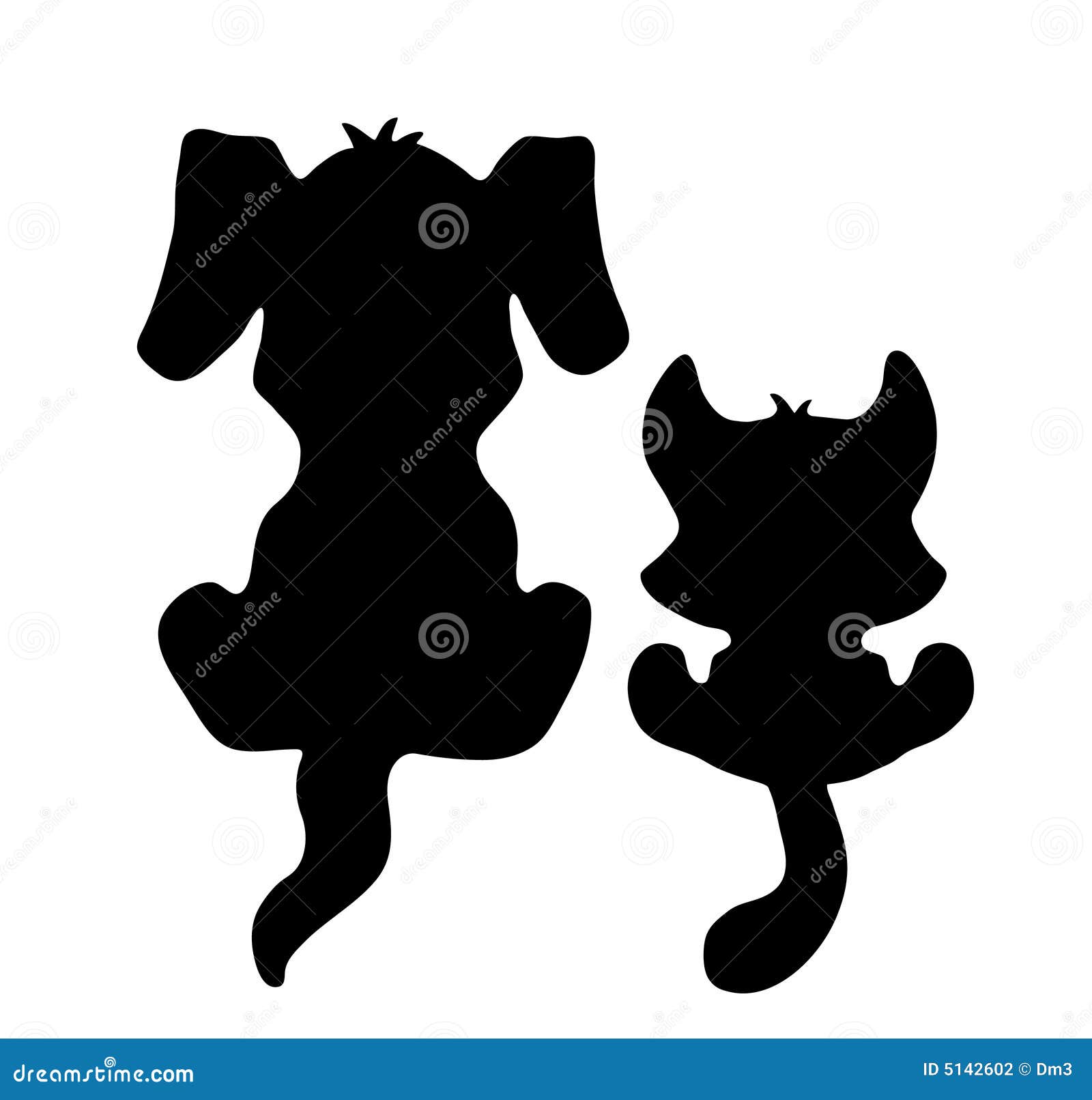 Download Little Cat And Dog Silhouette Stock Vector - Illustration ...