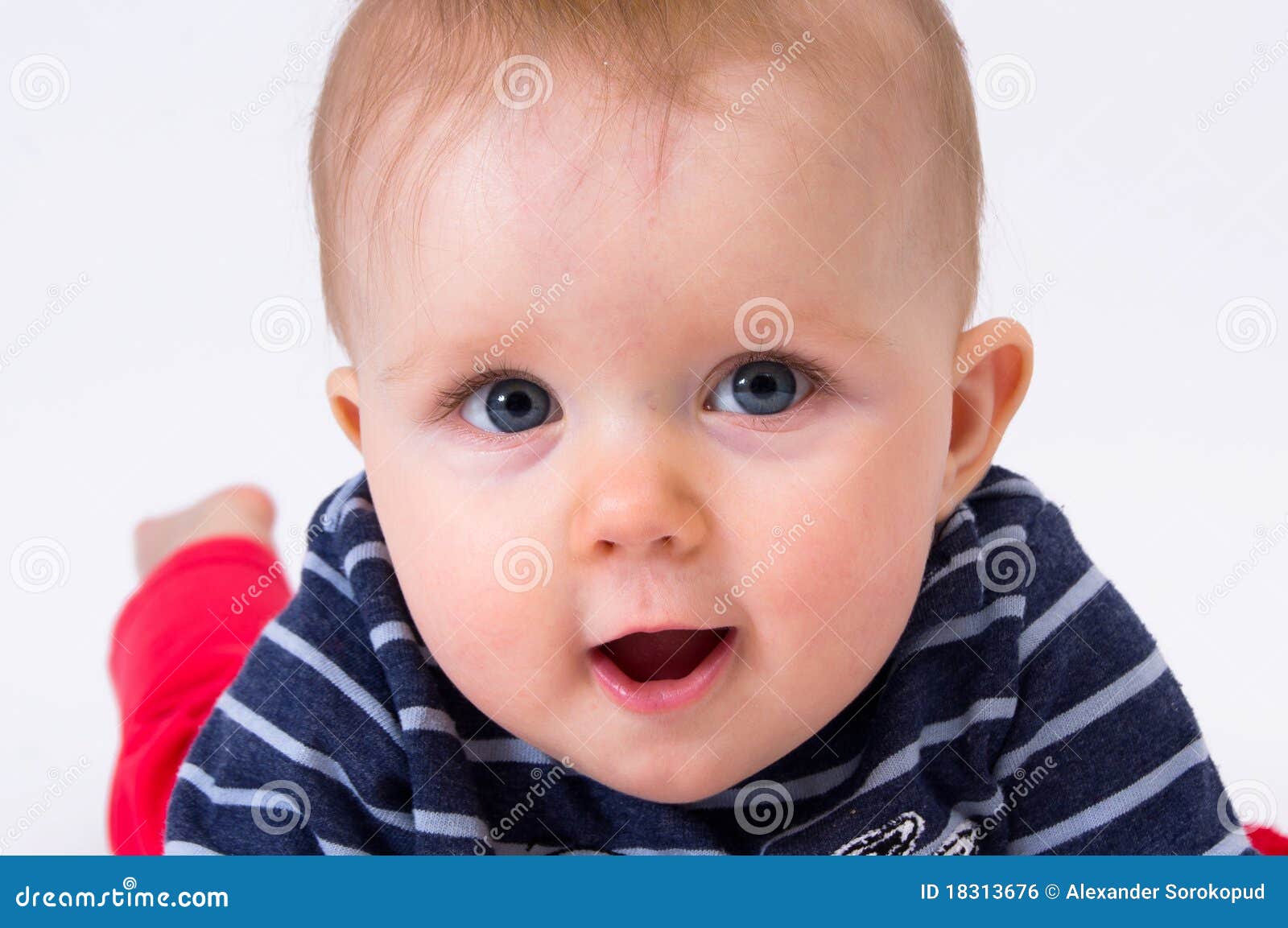 Little child baby portrait stock photo. Image of lying 18313676