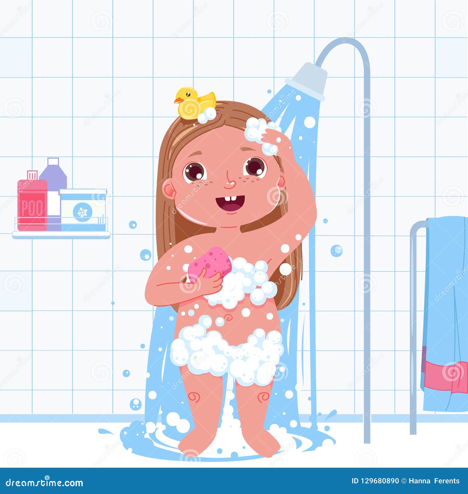 Have s shower. Мультяшка в душе. Мультяшная девушка в душе. Девочка под душем мультяшная.