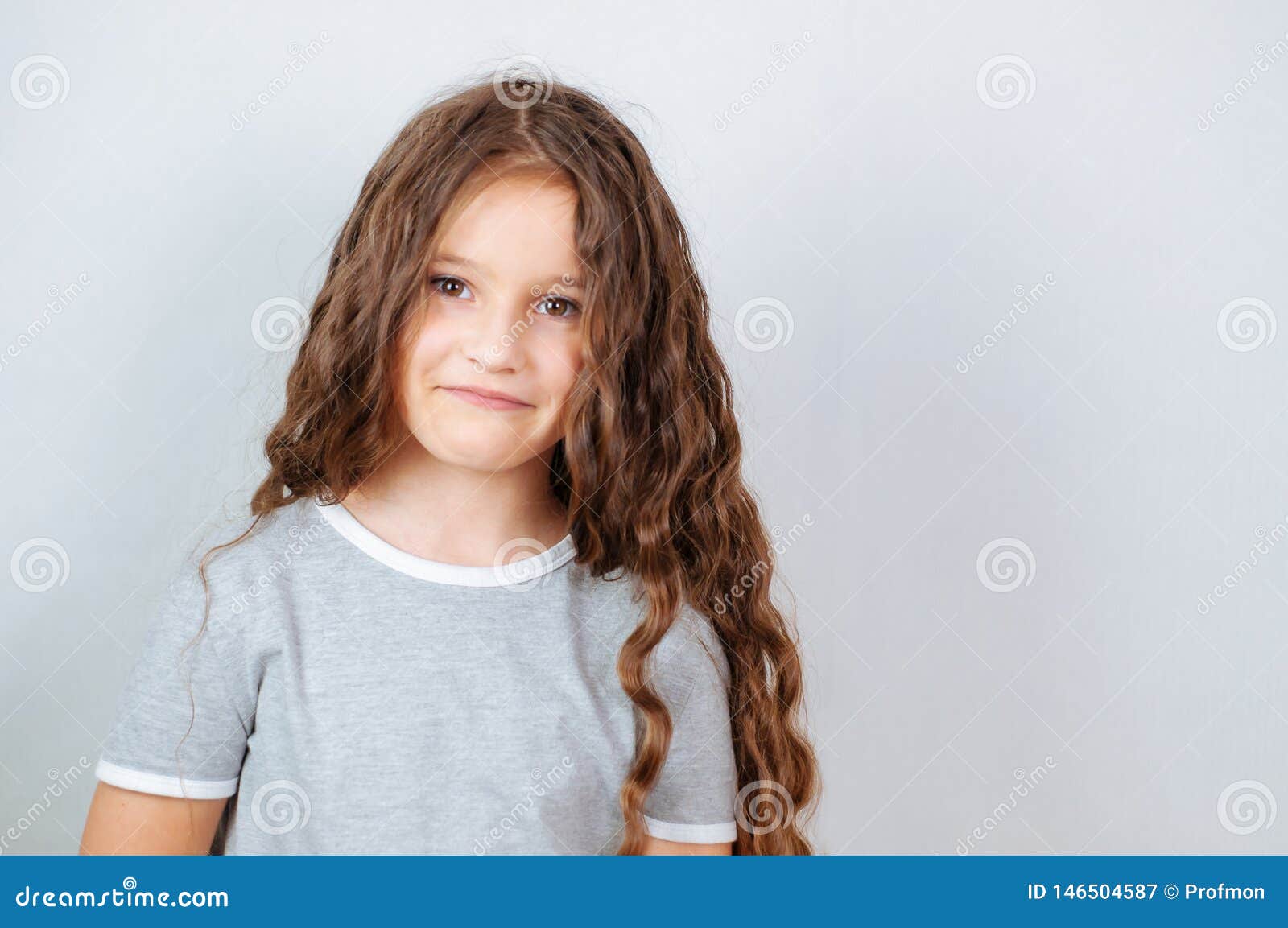 Little Child Girl Posing at  Emotional Portrait Fashion Kid  Stock Image - Image of childhood, hair: 146504587