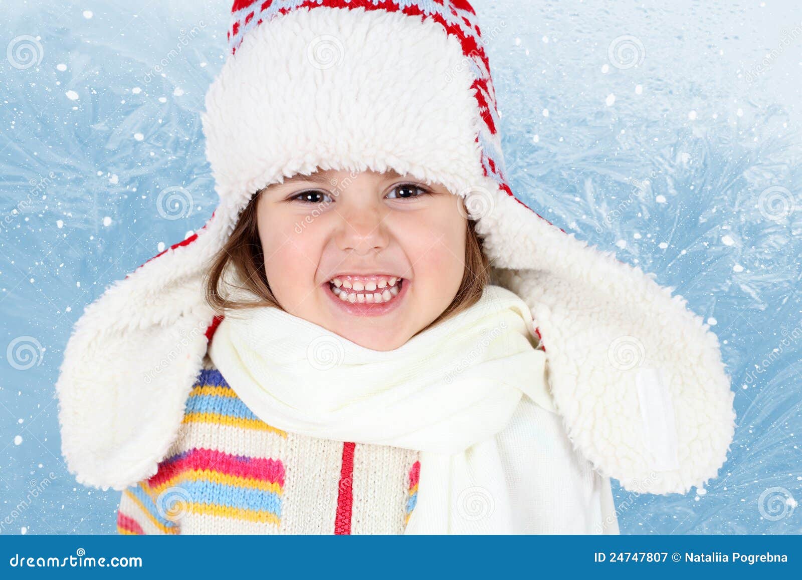 Little Child Girl in Winter Hat Stock Image - Image of caucasian ...