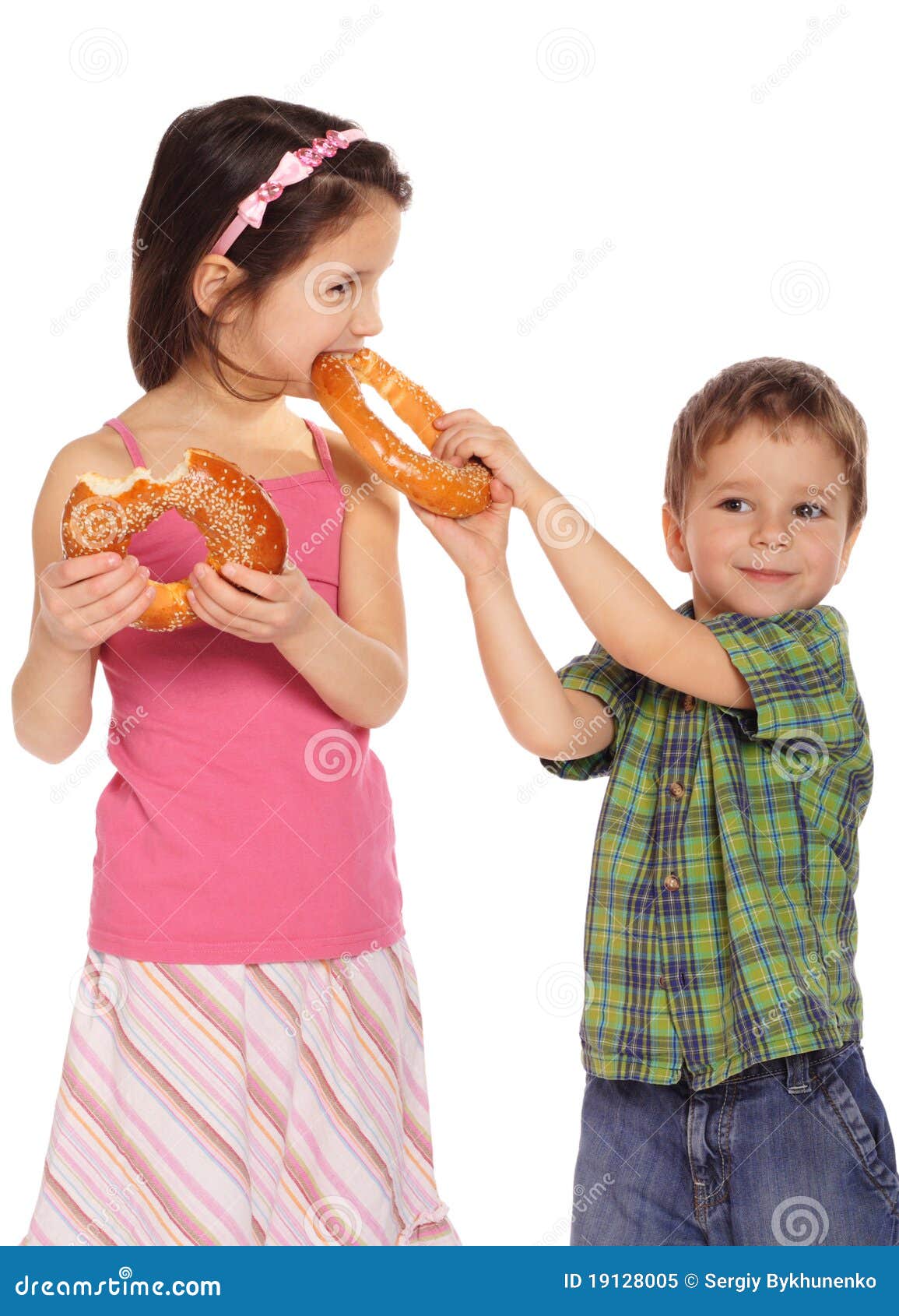 Little Children with Bagels Stock Image Image of sesame, tasty 19128005