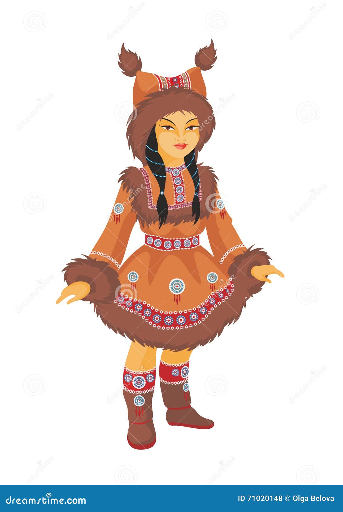 Little Chukchi girl stock vector. Illustration of suit - 71020148