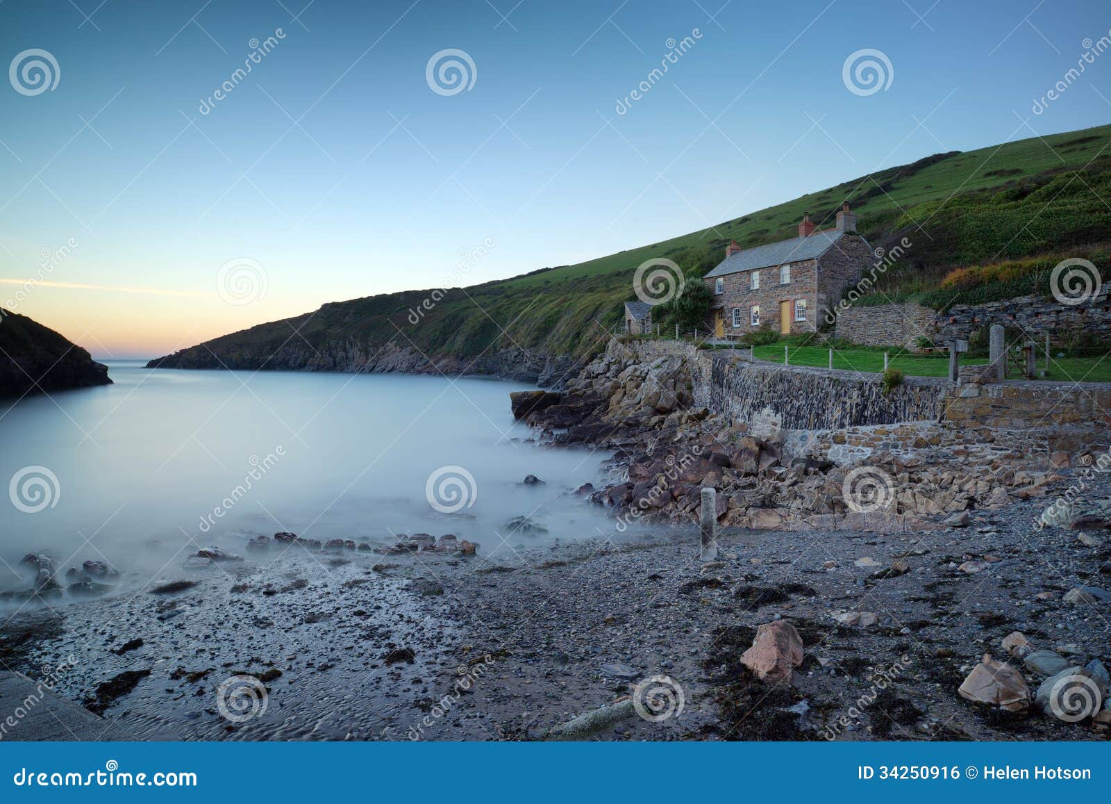 A Little Cottage By The Sea Stock Photo Image Of Cliffs