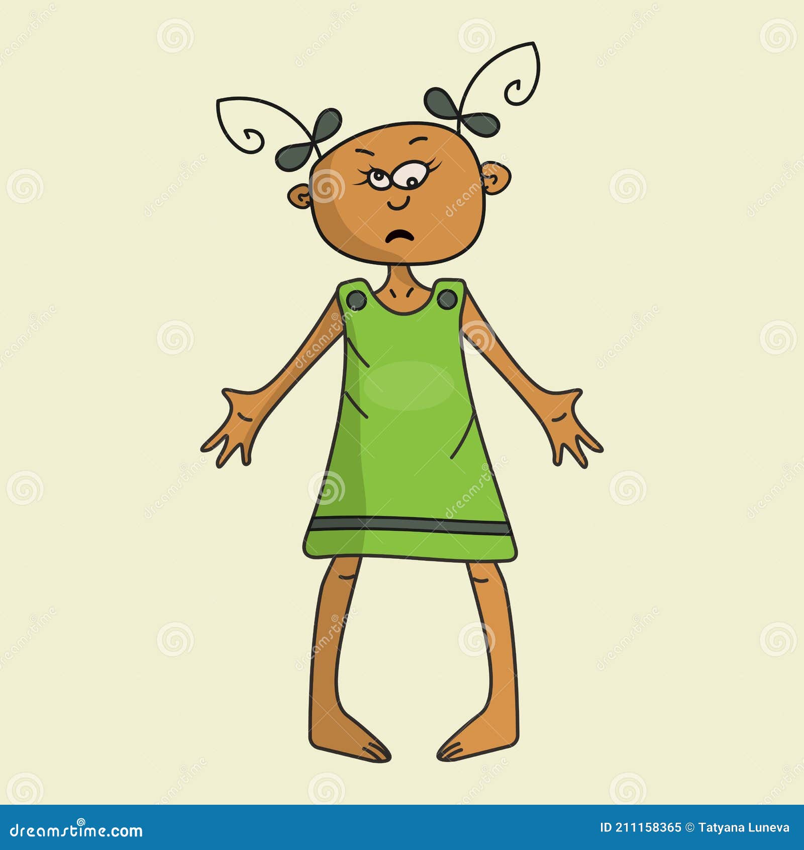 The Little Crazy Girl is Shocked. Emotions of a Surprised Child Stock Vector - Illustration of clip, cute: 211158365 The Little Crazy Girl is Shocked. Emotions of a Surprised Child Stock Vector - Illustration of clip, cute: 211158365