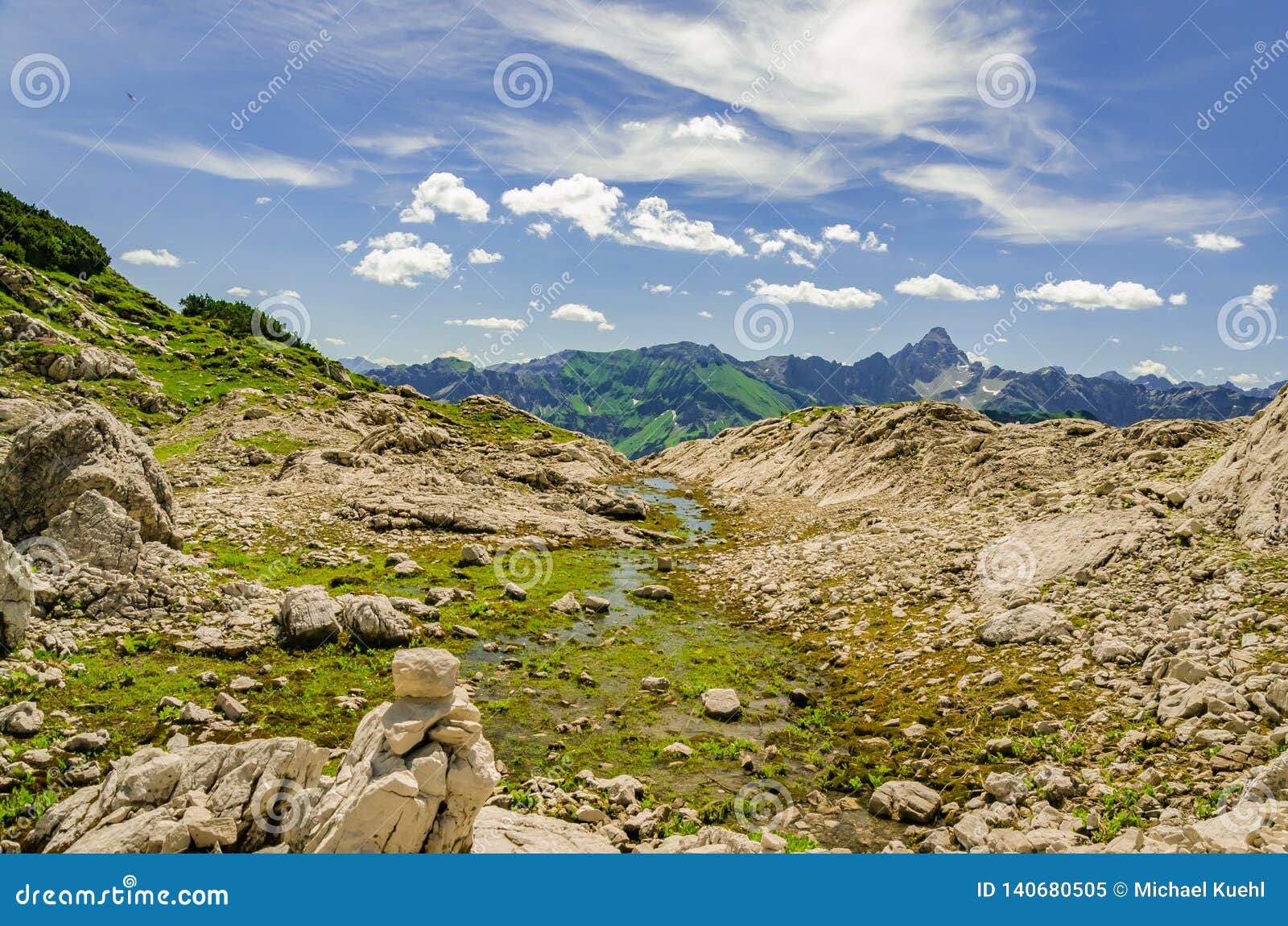 A little creek in he alps stock image. Image of valley 140680505