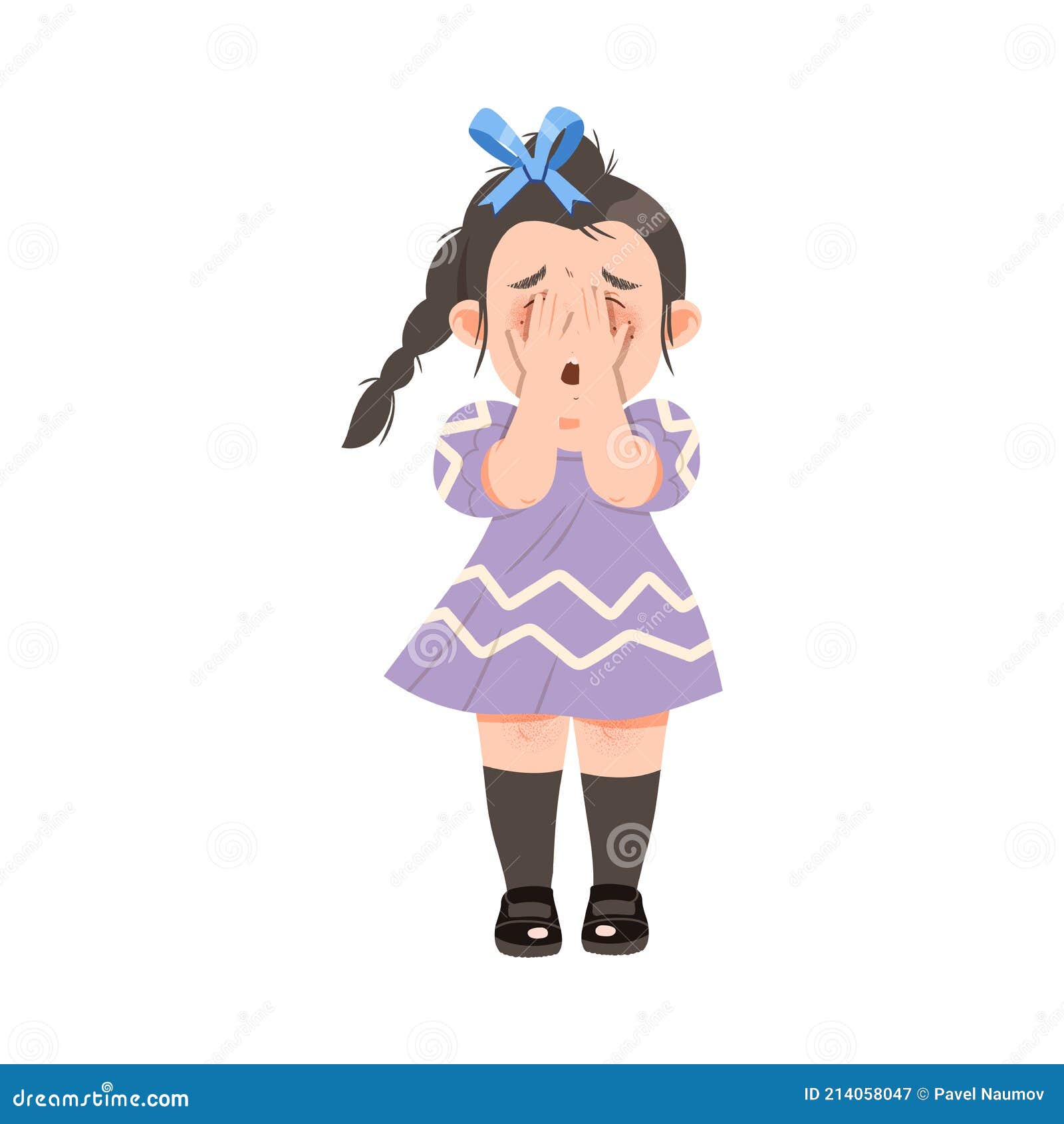 Scared Face Little Girl Clip Art - Scared Face Little Girl Image