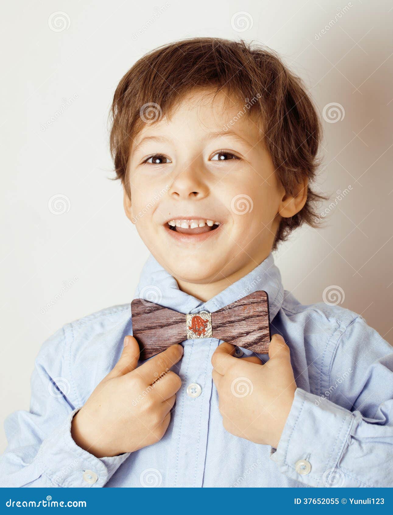 Little Cute Boy in Bowtie Smiling Stock Image Image of horizontal