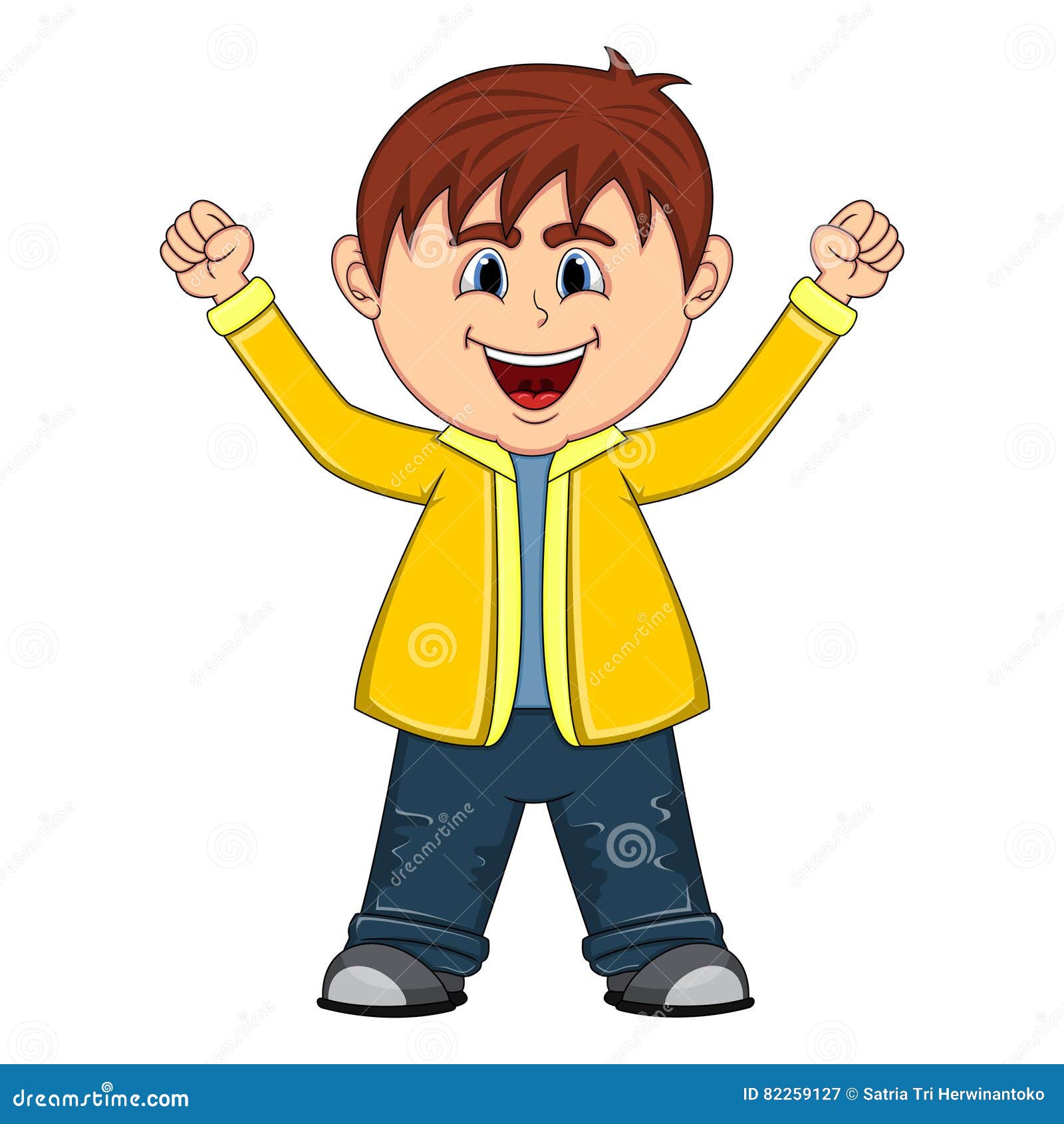 The Little Cute Boy Raise the Two Hands Up Stock Vector - Illustration of  kindergarten, cartoon: 82259127
