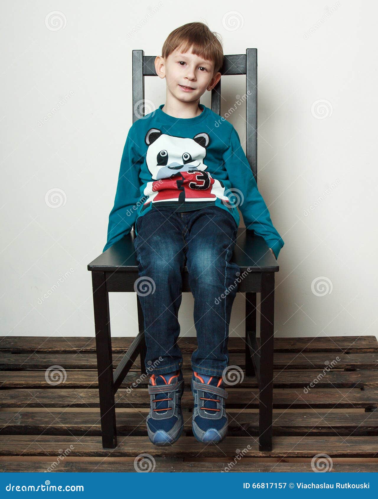 Little Cute Boy is Sitting on the Chair Stock Image - Image of ...