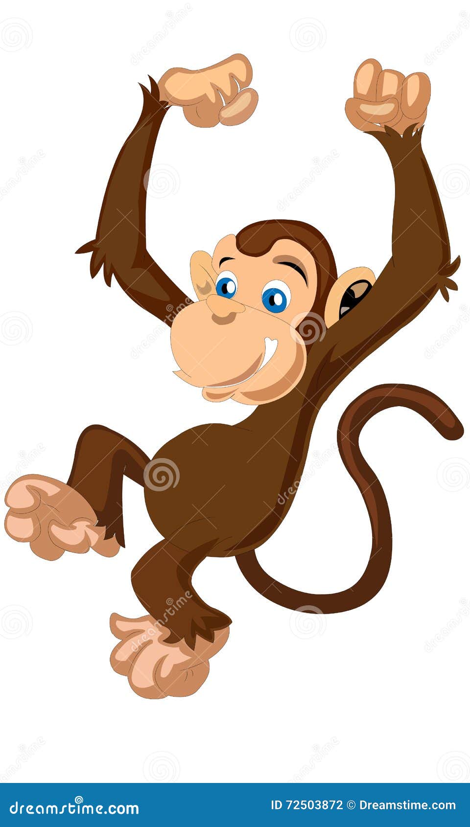 Little Cute Funny Cartoon Brown Monkey Vector Stock Illustration -  Illustration of little, friendship: 72503872