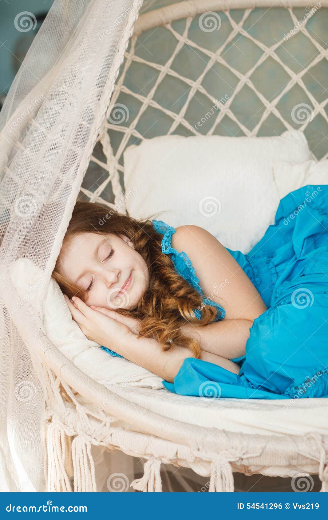 Little Cute Girl Sleeping on Swing Stock Photo Image of baby, morning