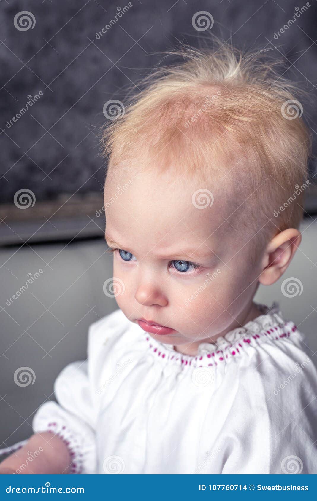 Little Cute Kid With A Blond Hair Stock Photo Image Of