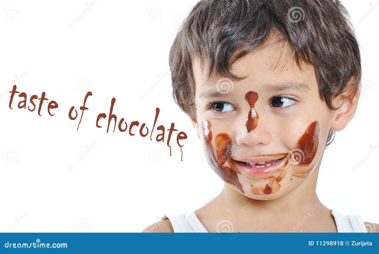 Little Cute Kid with Chocolate Stock Photo Image of frosting