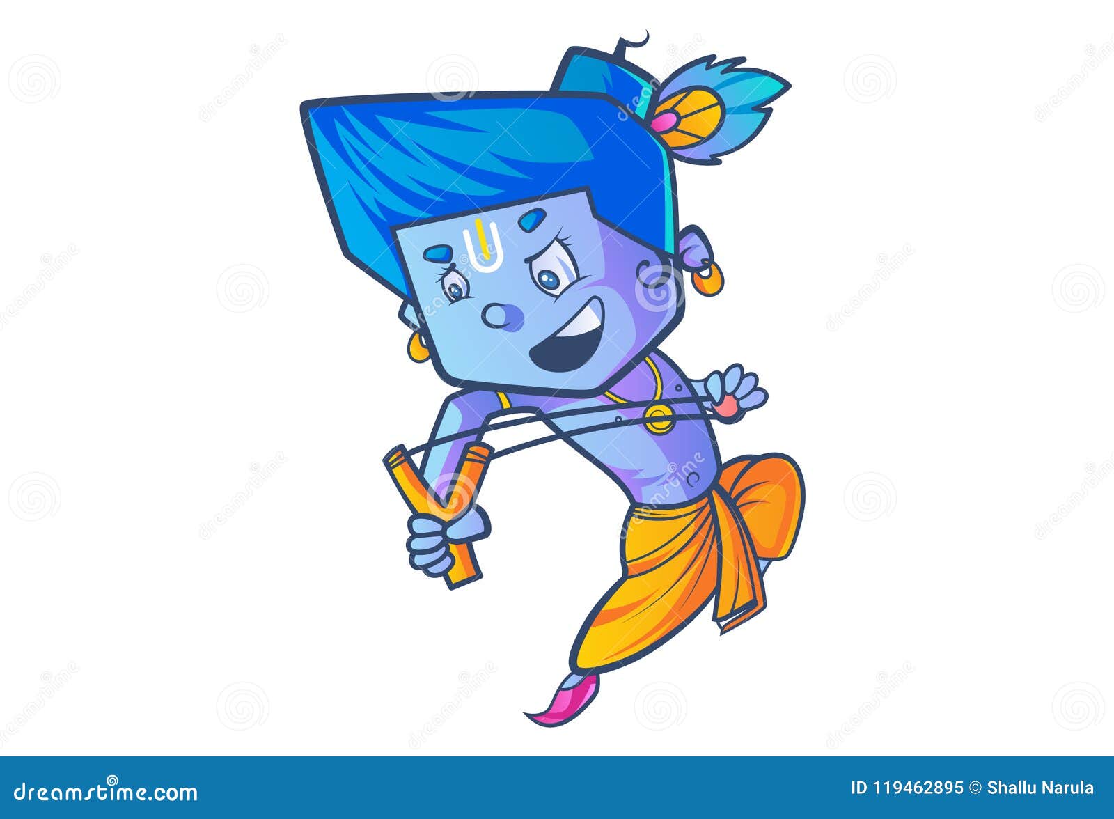 Little Cute Lord Krishna stock vector. Illustration of indian ...