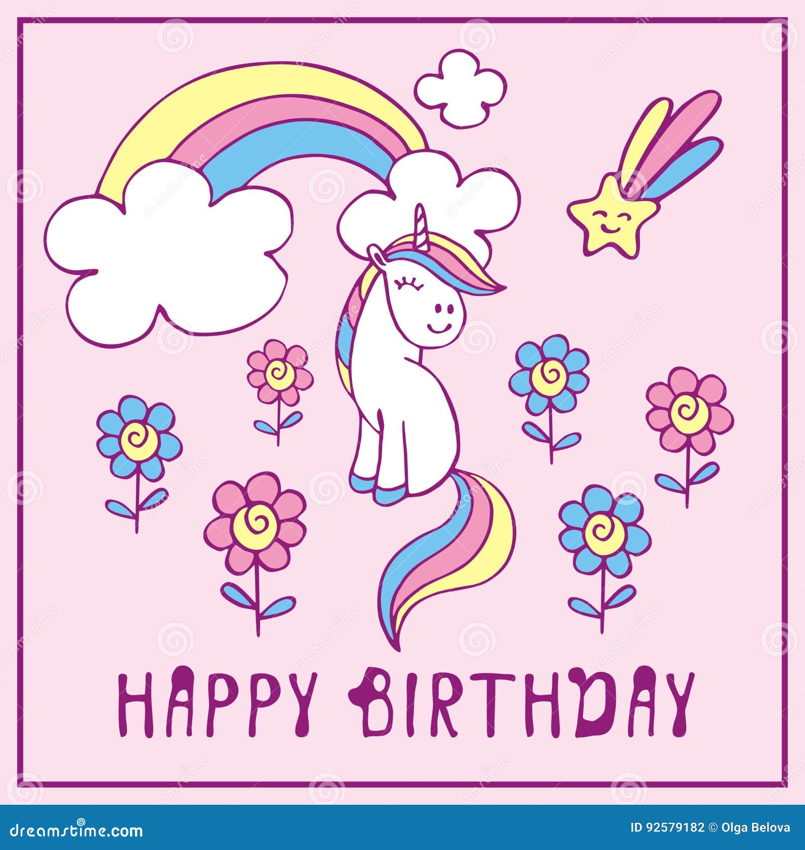 Little cute unicorn stock vector. Illustration of mythical - 92579182