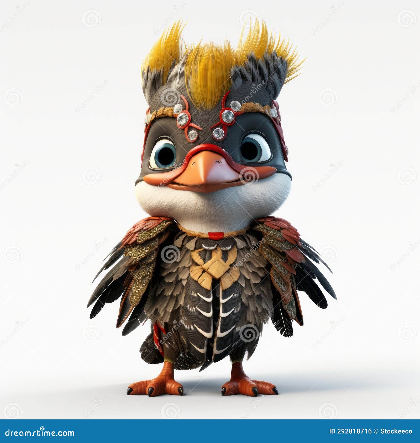 little cute woodpecker: high-quality 3d bird model in tupinipunk style