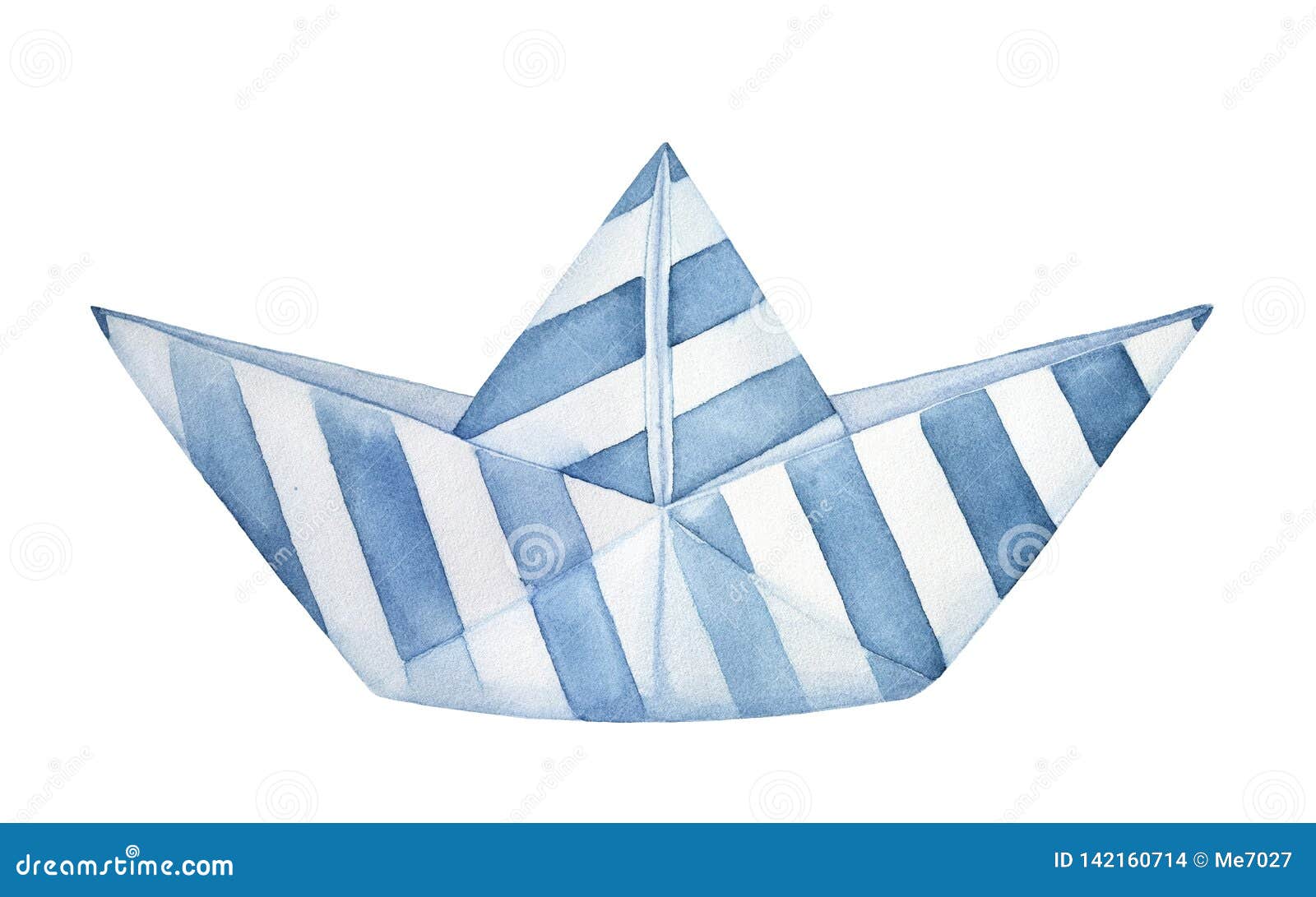 https://thumbs.dreamstime.com/z/little-decorative-folded-paper-boat-decorated-blue-stripes-pattern-hand-painted-watercolour-graphic-drawing-white-backdrop-142160714.jpg
