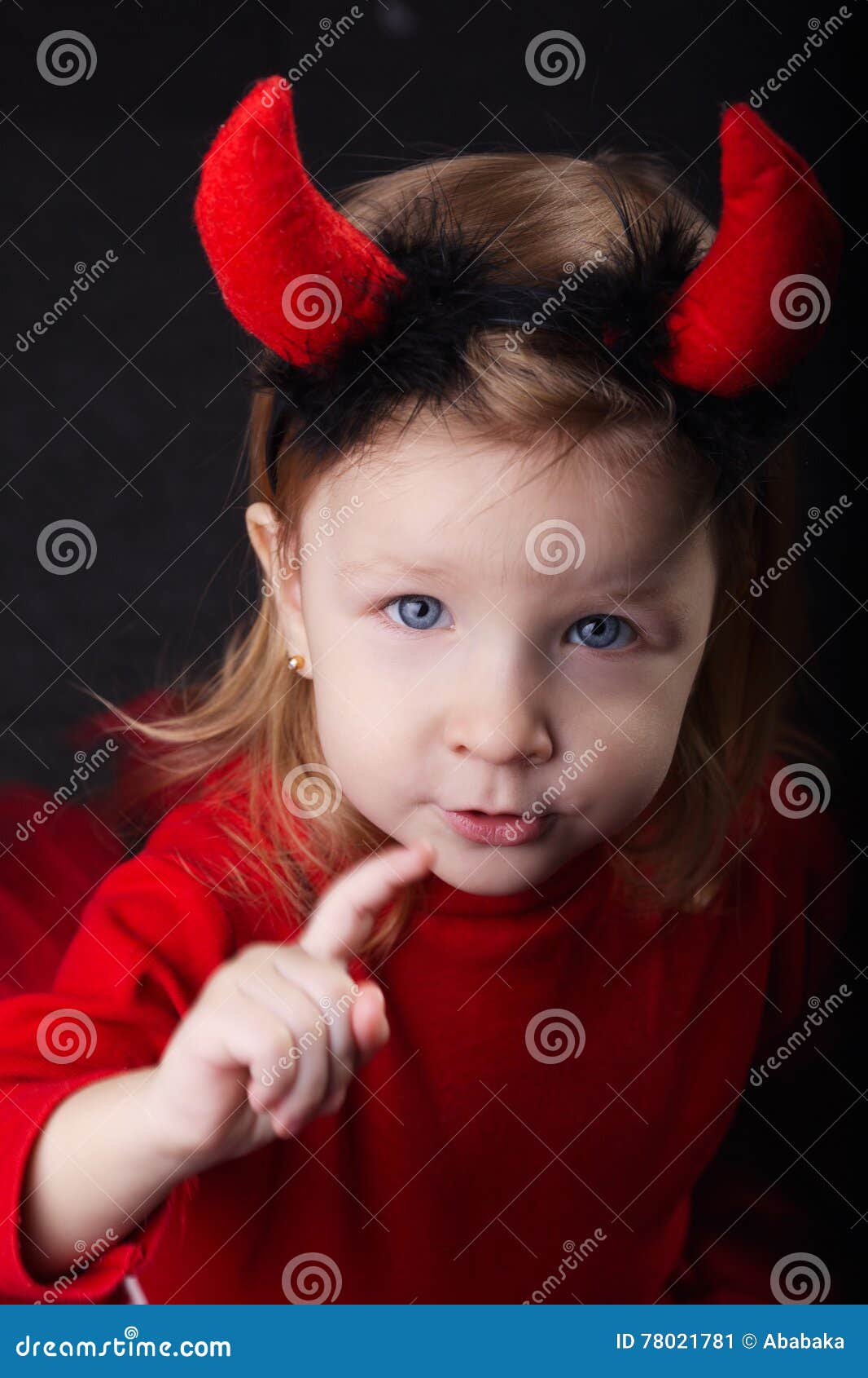 Little Devil on Dark Background Stock Image Image of grin, fancy