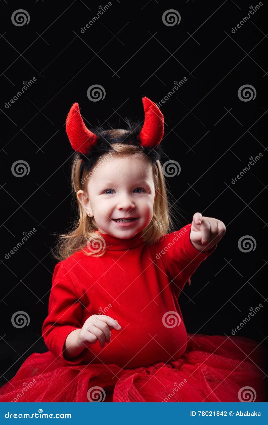 Little Devil on Dark Background Stock Photo Image of demon, party