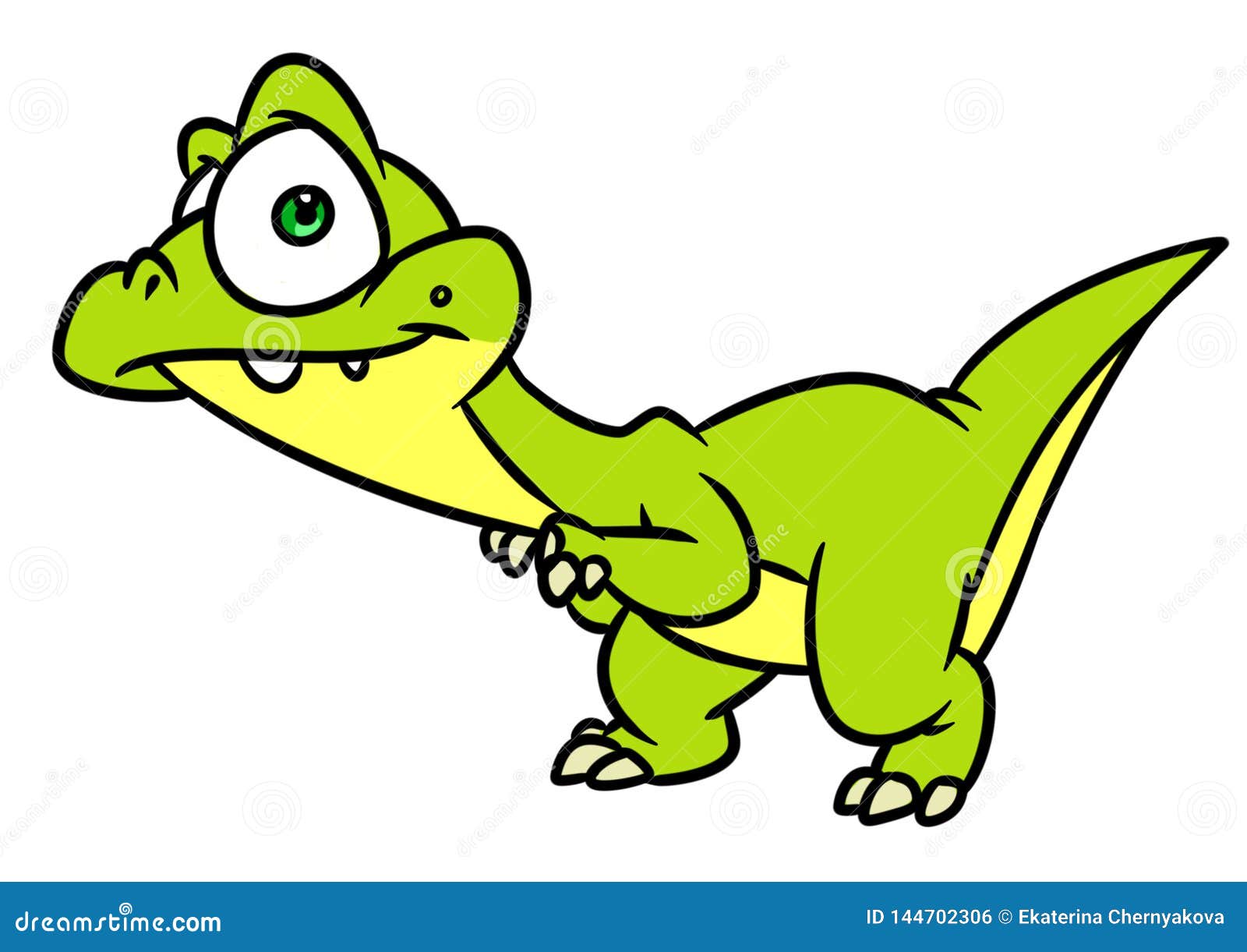 Little Dinosaur Raptor Big Eyes Animal Character Cartoon Illustration Stock  Illustration - Illustration of cartoon, dinosaur: 144702306