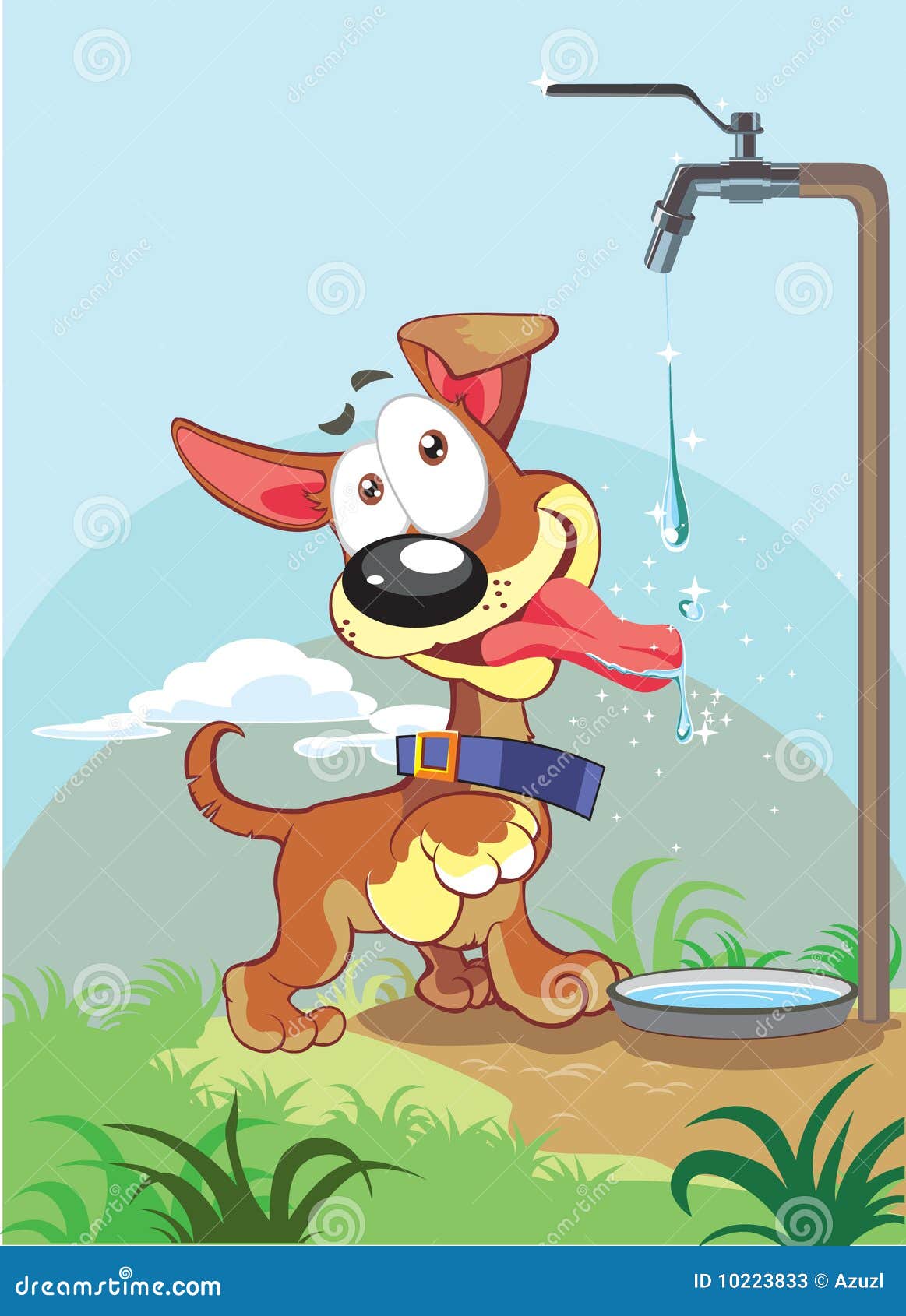 Little dog and water stock vector. Illustration of great 10223833