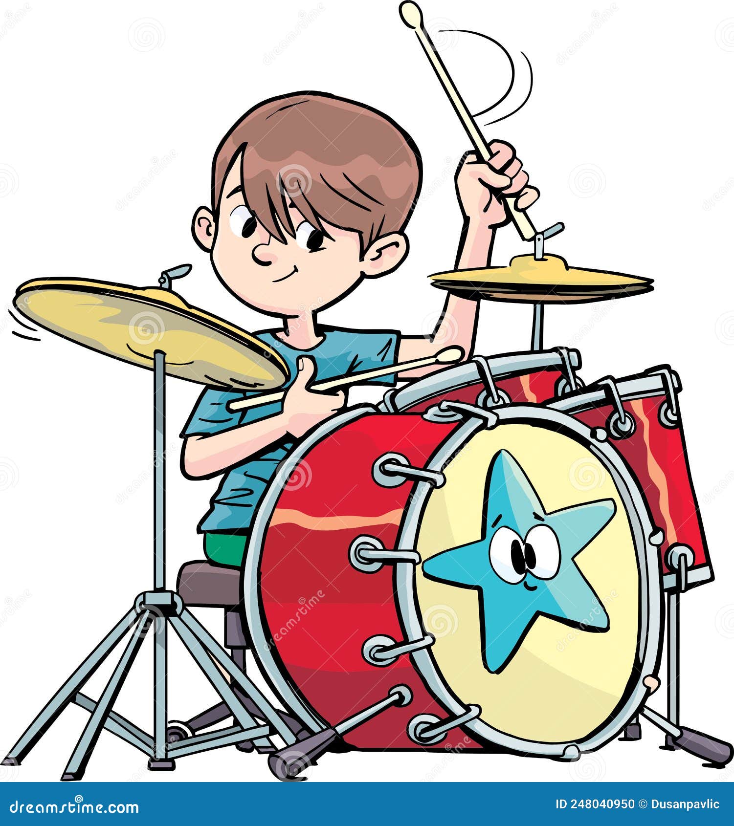 Little Drummer Boy Silhouette Vector Illustration