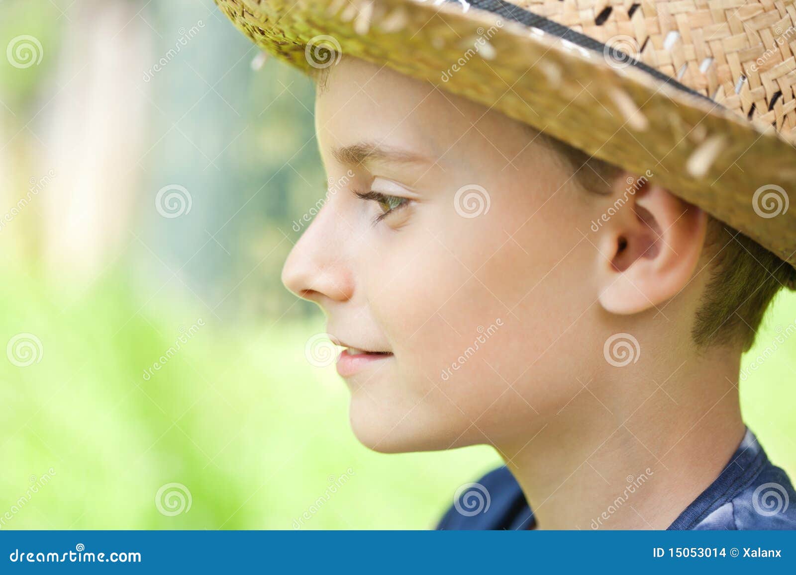 Beautiful Little Girl On The Meadow In Summer Day Face Close Up