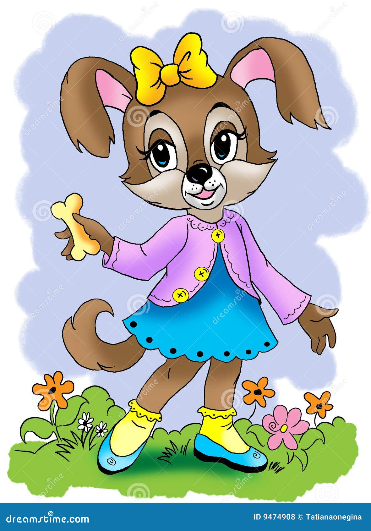Little Fashion Cute Doggie Anthropomorphic Character Stock Illustration -  Illustration of colourful, figure: 9474908