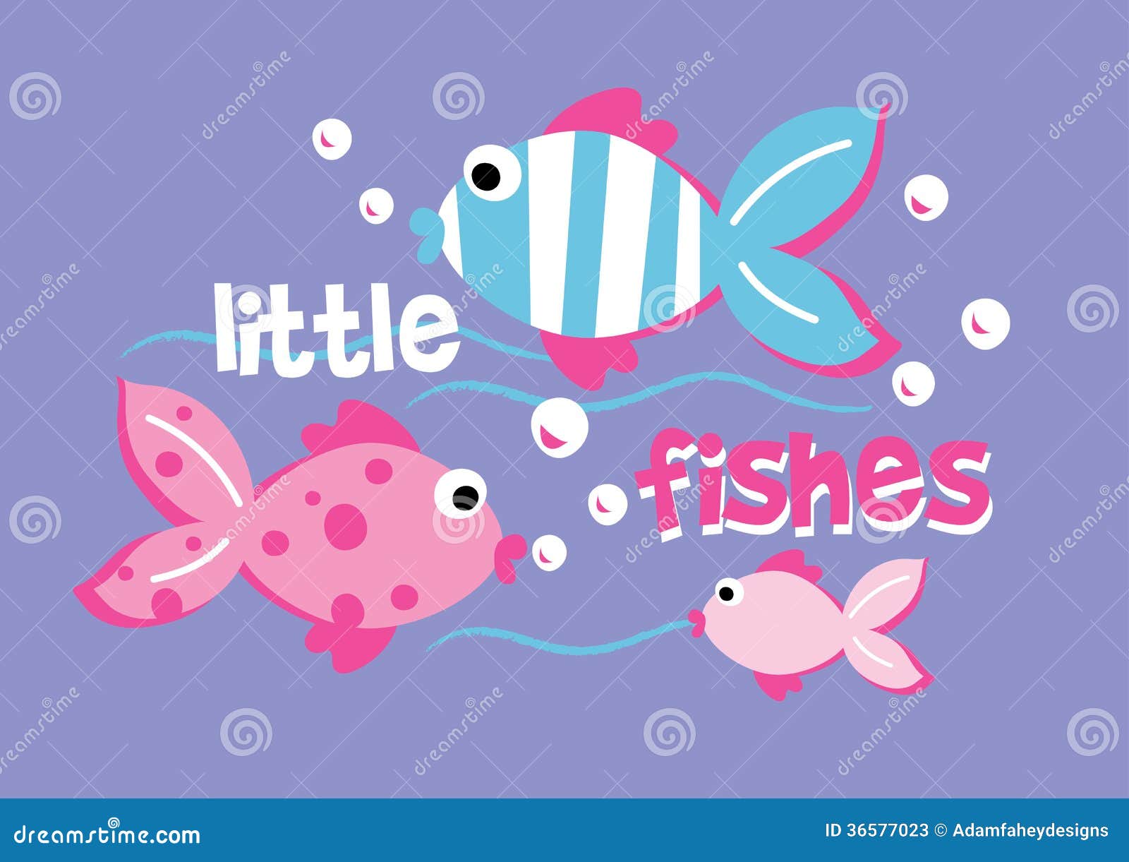 Little fishes. Vector illustration of fish swimming.