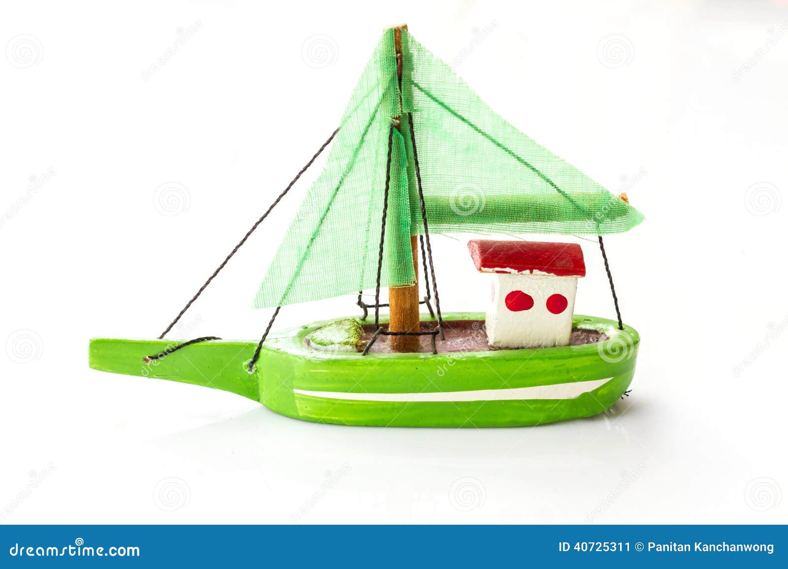 Green Wooden Fishing Boat Toy Stock Photos - Free & Royalty-Free