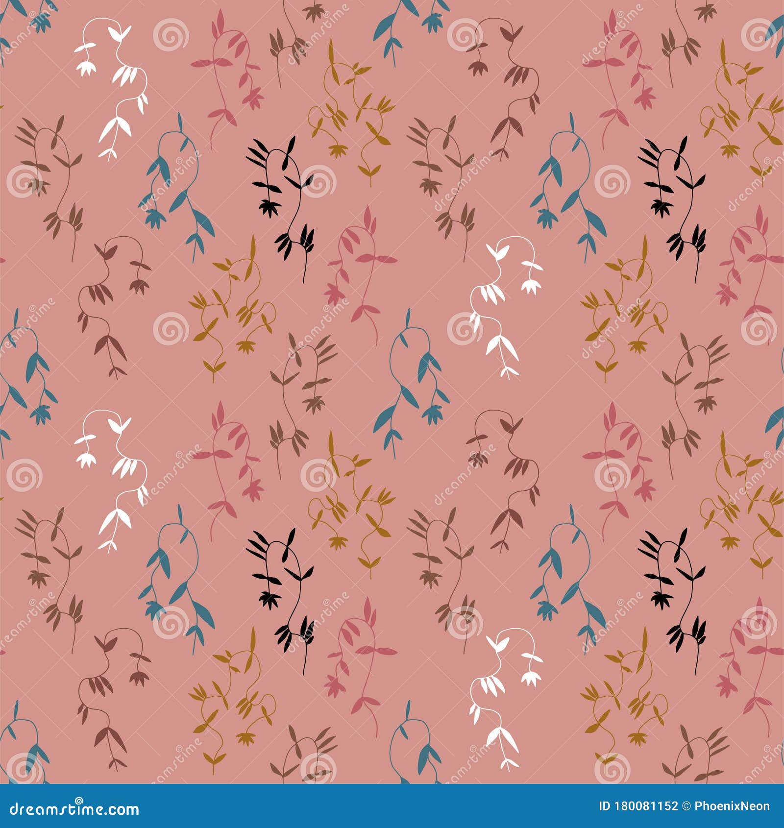 Little Flower Seamless Pattern in Vintage Scandinavian Minimalism Aesthetic,  Retro Background. Stock Vector - Illustration of fashion, backdrop:  180081152