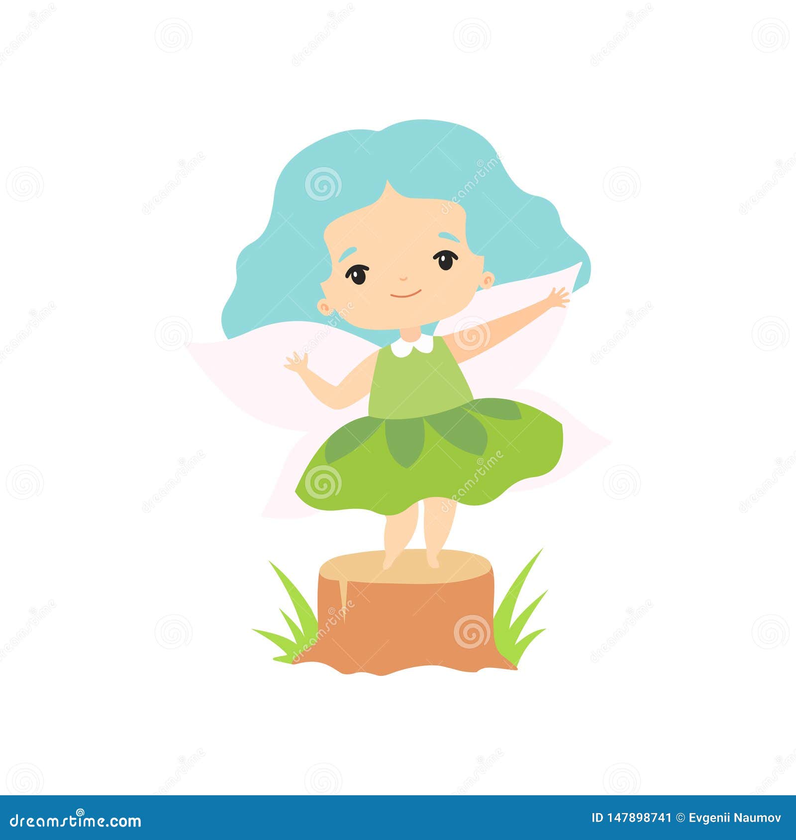 Little Forest Fairy with Wings, Lovely Fairy Girl Cartoon Character Wearing Green Dress Vector Illustration Stock Vector - Illustration of fairytale, cartoon: 147898741 Little Forest Fairy with Wings, Lovely Fairy Girl Cartoon Character Wearing Green Dress Vector Illustration Stock Vector - Illustration of fairytale, cartoon: 147898741