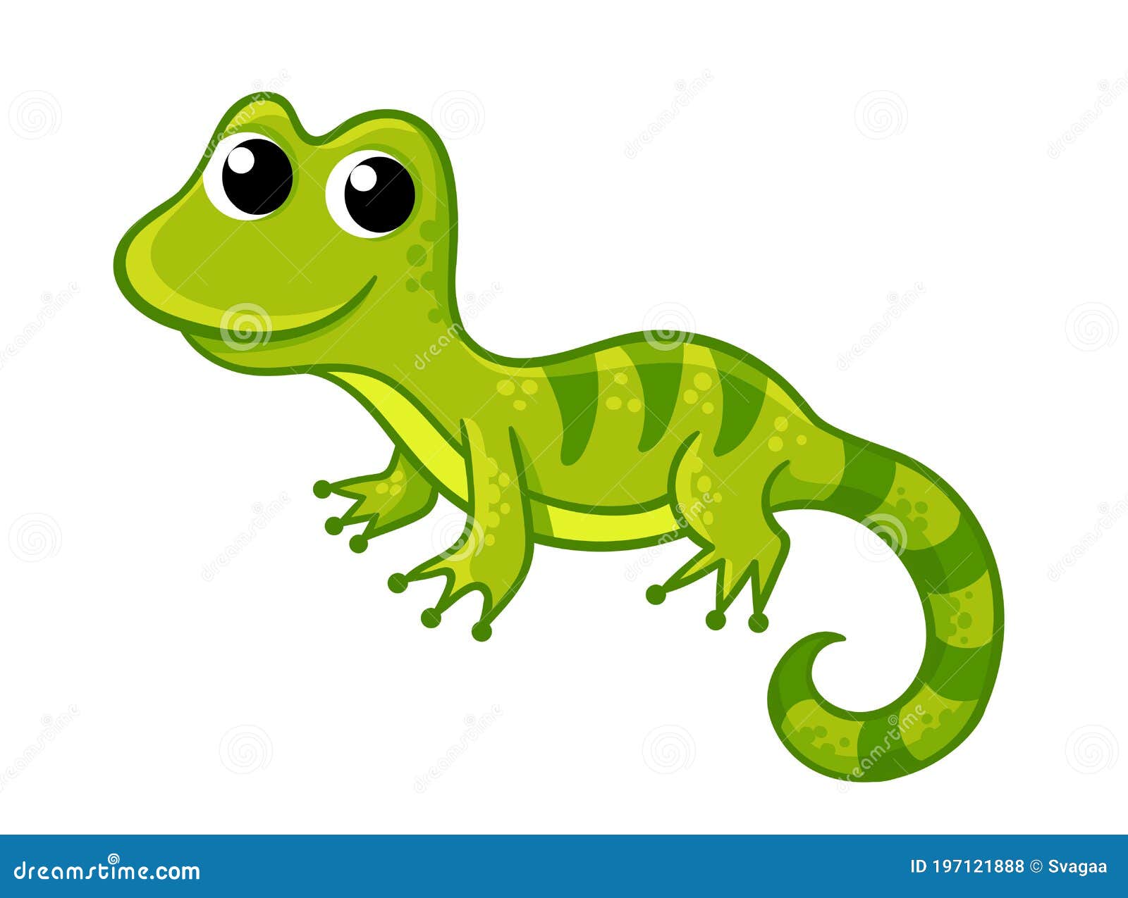 Little Funny Green Lizard in a Cartoon Style. Vector Illustration with Cute  Animals Stock Illustration - Illustration of caricature, reptilian:  197121888